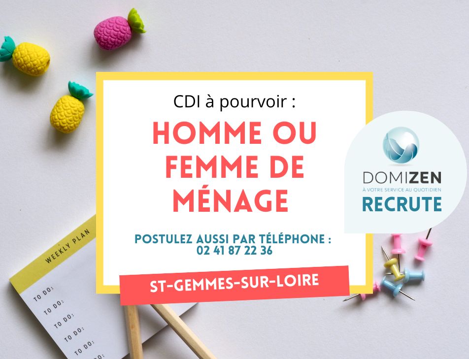 emploi ménage Sainte-Gemmes-sur-Loire